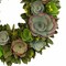 14" Artificial Spring Wreath with Mini Wooden Flowers for Wall or Door